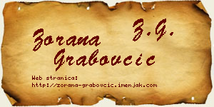 Zorana Grabovčić vizit kartica
